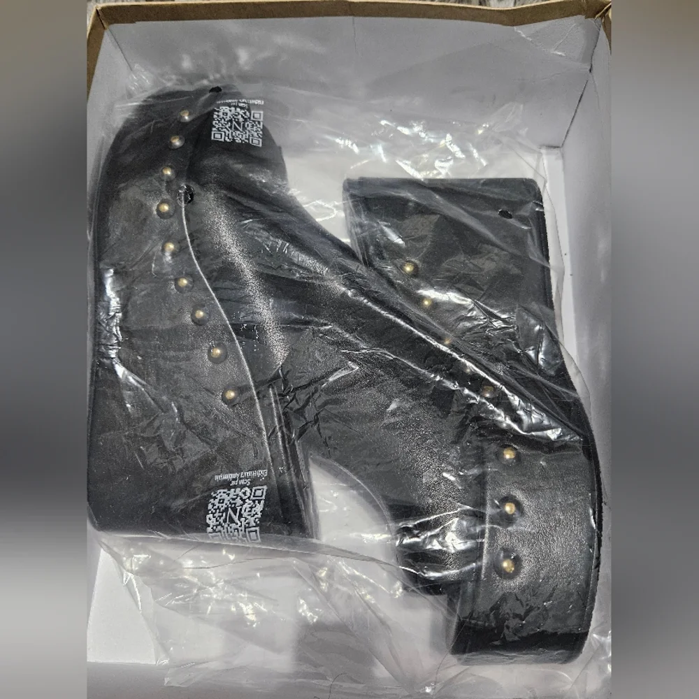 NWB Steve Madden Sadie black leather open toe Size 41 - Picture 9 of 12